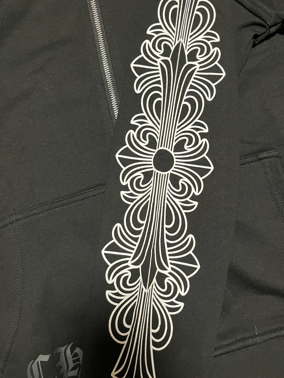 Chrome Hearts Horseshoe Floral Full Zip Up Hoodie (NEW, Medium) - photo 5