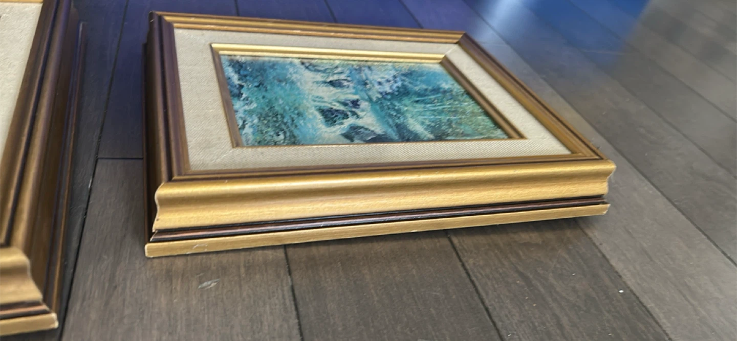 Set of 2 Framed Art Prints: Kawartha Lake & Falls, Snow Road - photo 2