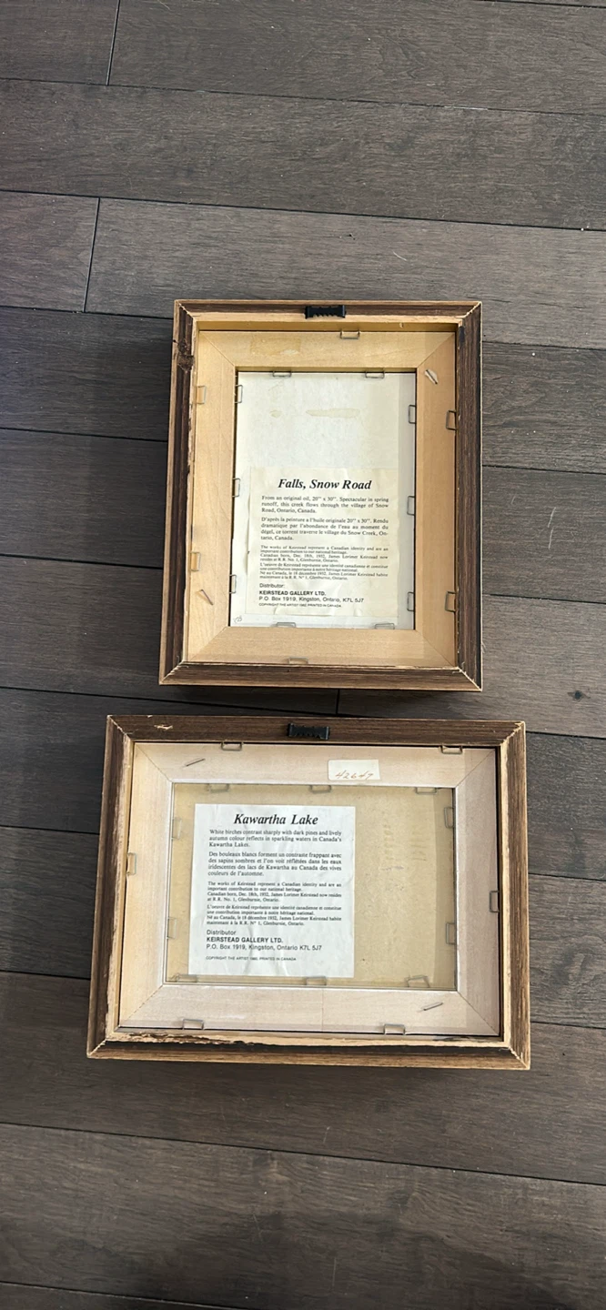 Set of 2 Framed Art Prints: Kawartha Lake & Falls, Snow Road - photo 3