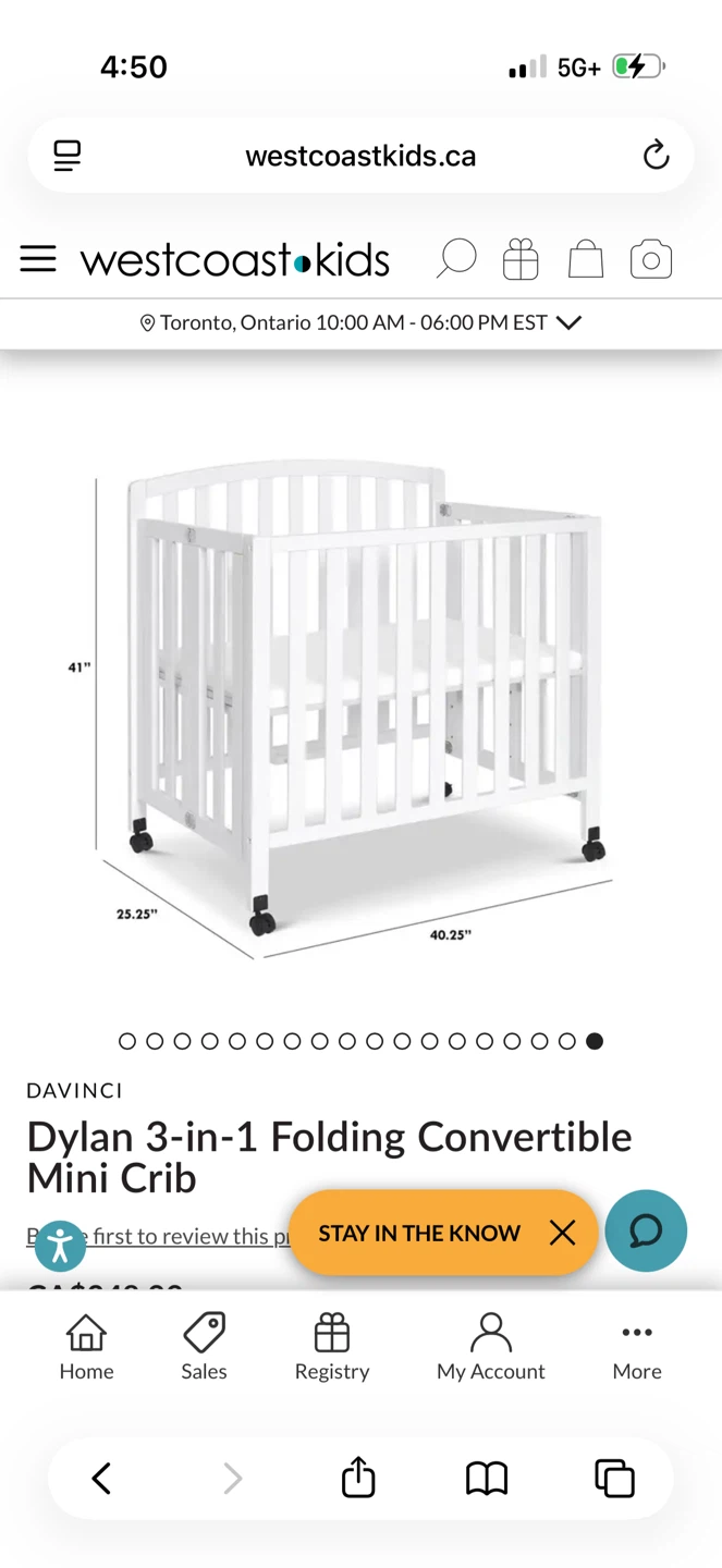 Davinci Dylan 3-in-1 Folding Convertible Mini Crib - photo 3