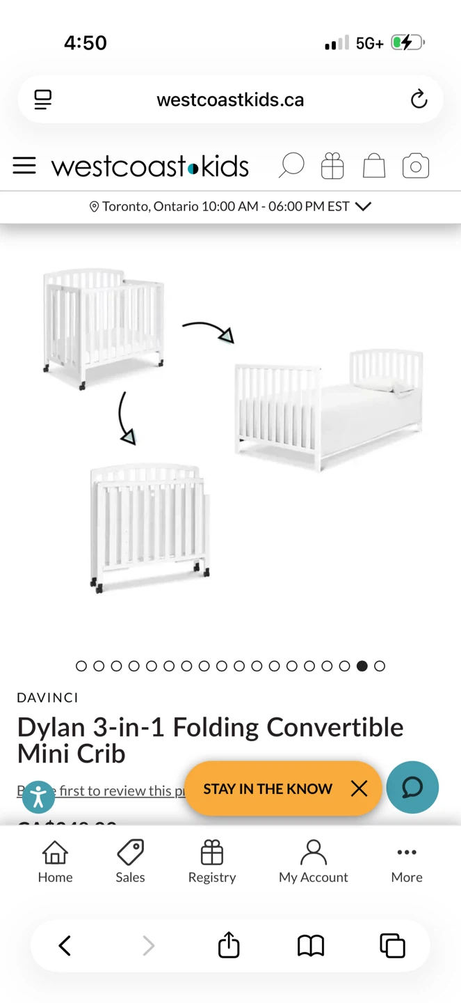 Davinci Dylan 3-in-1 Folding Convertible Mini Crib - photo 2