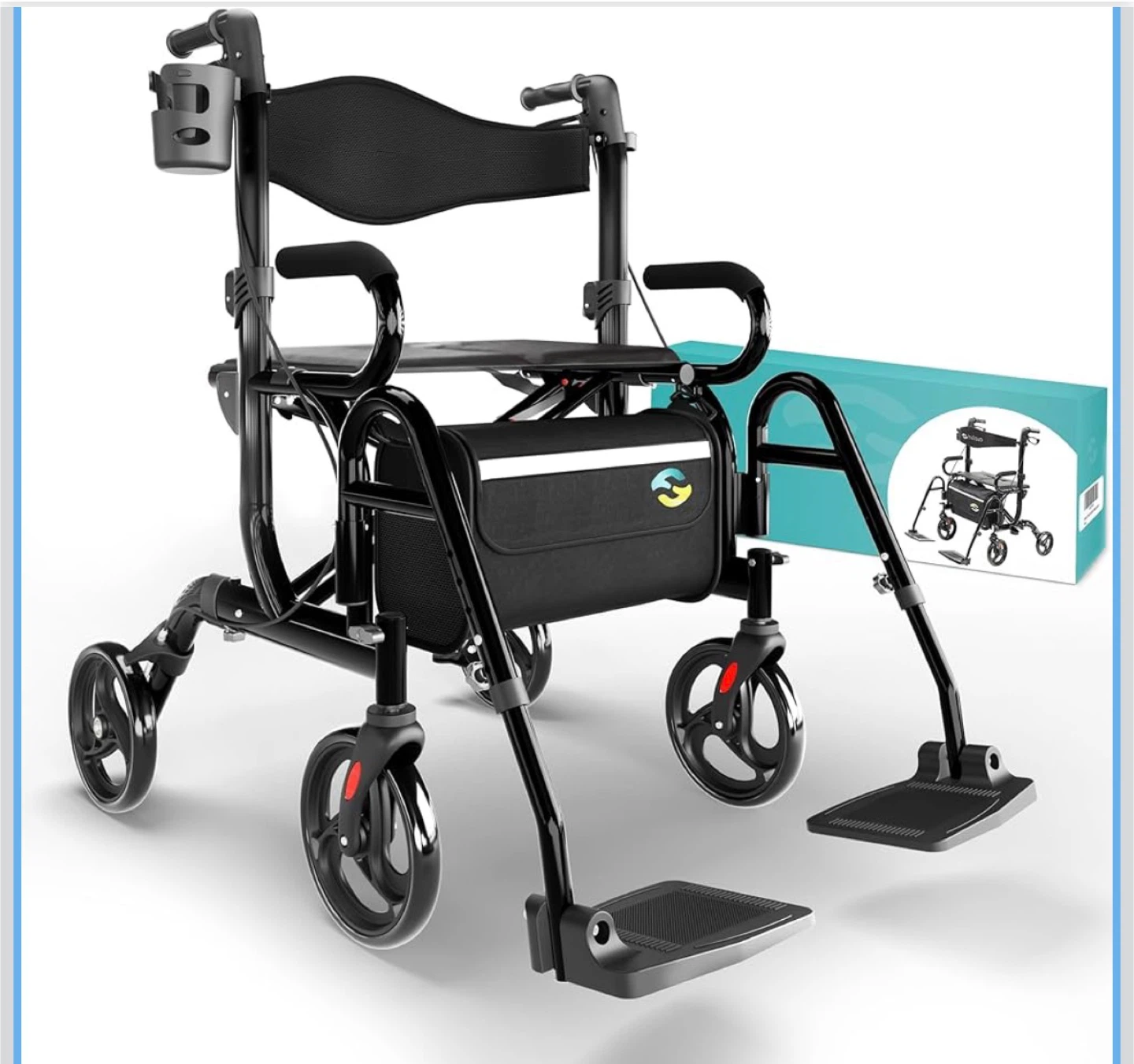 Helavo 2-in-1 Walker Wheelchair Combo