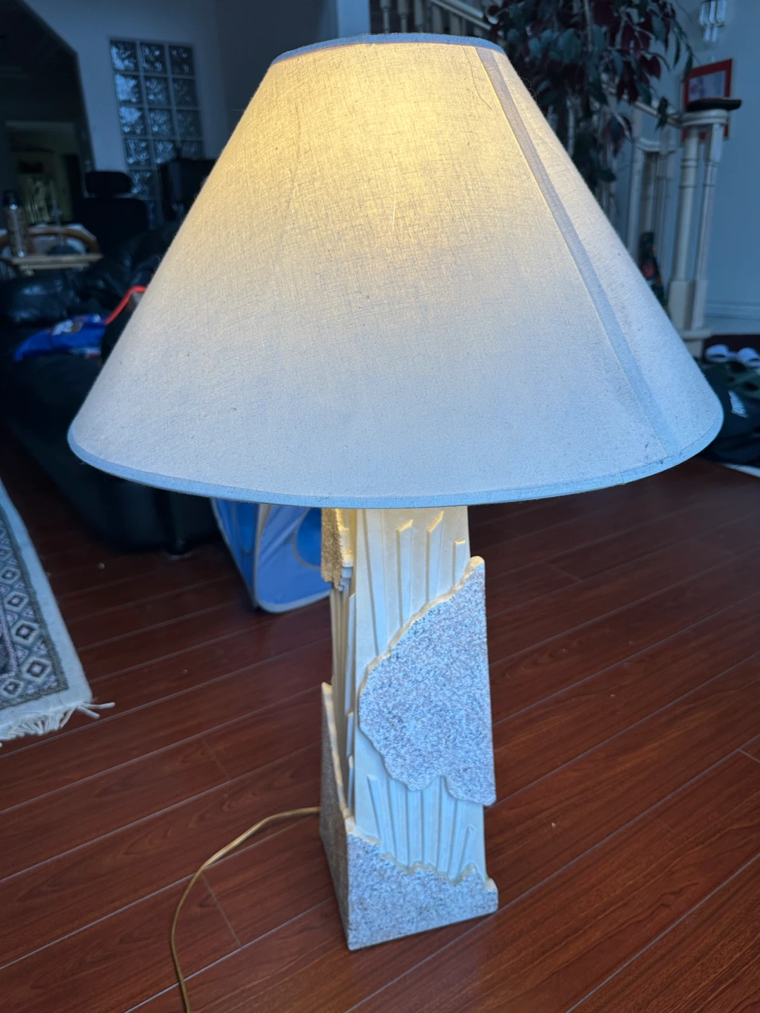 Unique Table Lamp with Textured Base