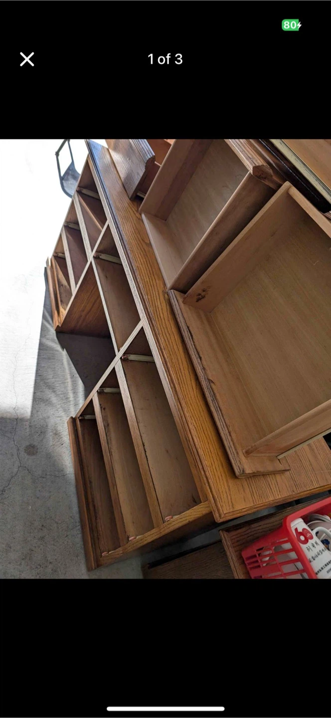 Oak Dresser Desk with Drawers - photo 3