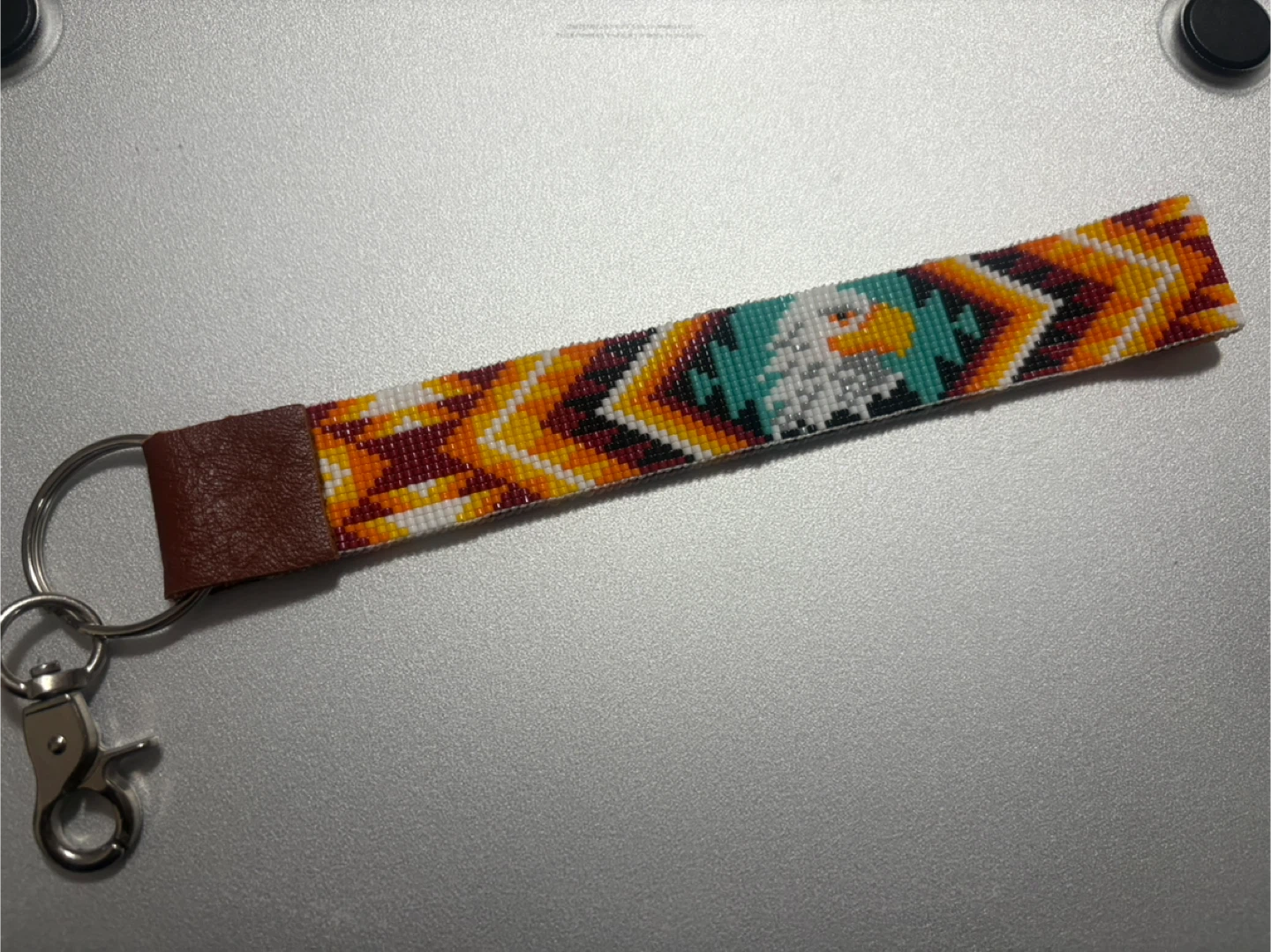Beaded Eagle Keychain / Wristlet