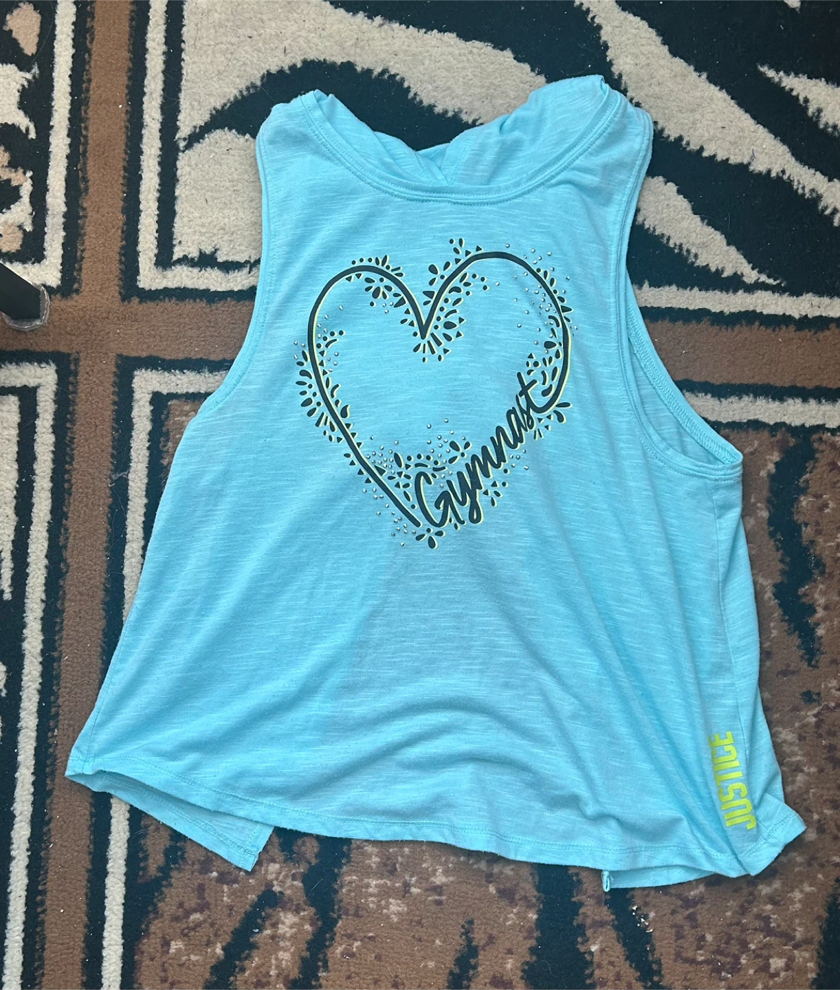 Justice Active Light Blue Gymnastics Tank Top Size 12