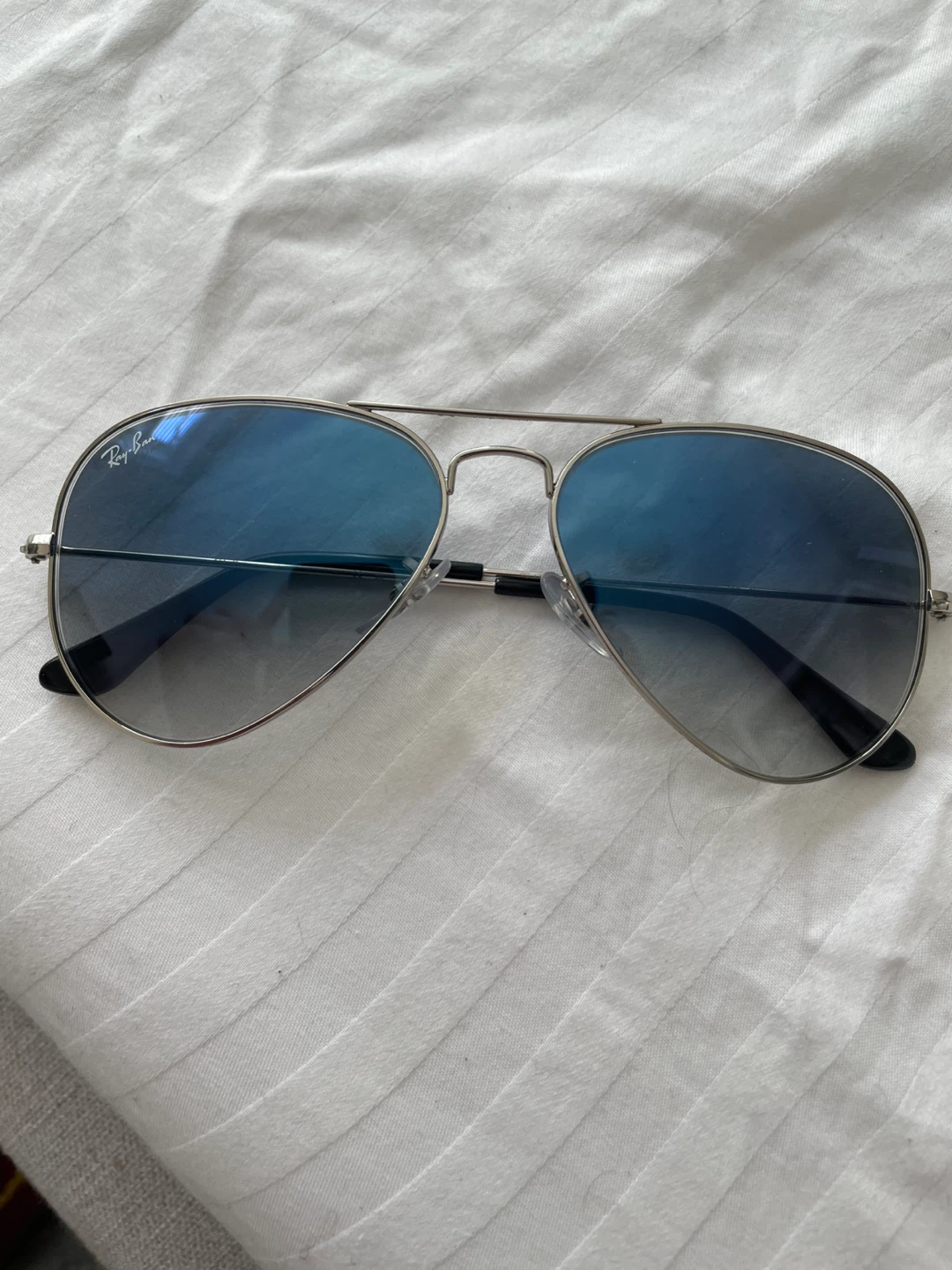 Ray-Ban Aviator Sunglasses - Silver Frame, Blue Gradient Lenses