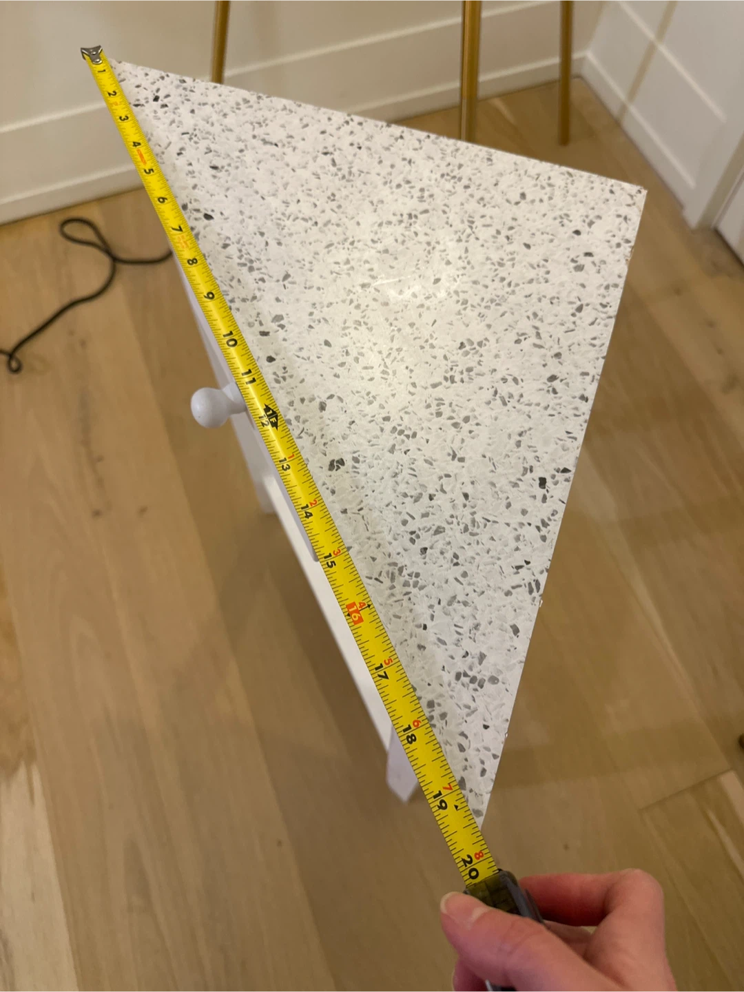 White Side Table with Terrazzo Top - photo 5