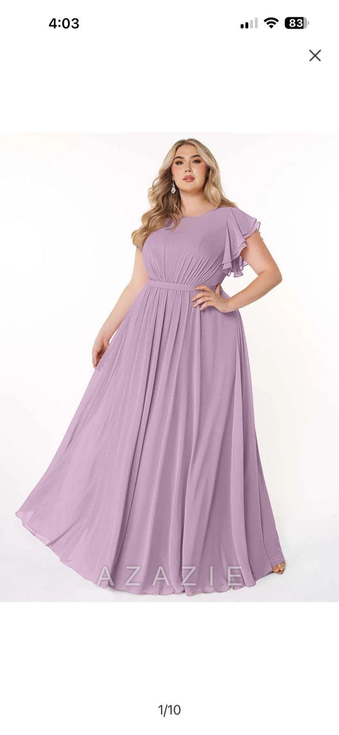 Azazie Lilac Chiffon Maxi Dress - photo 4