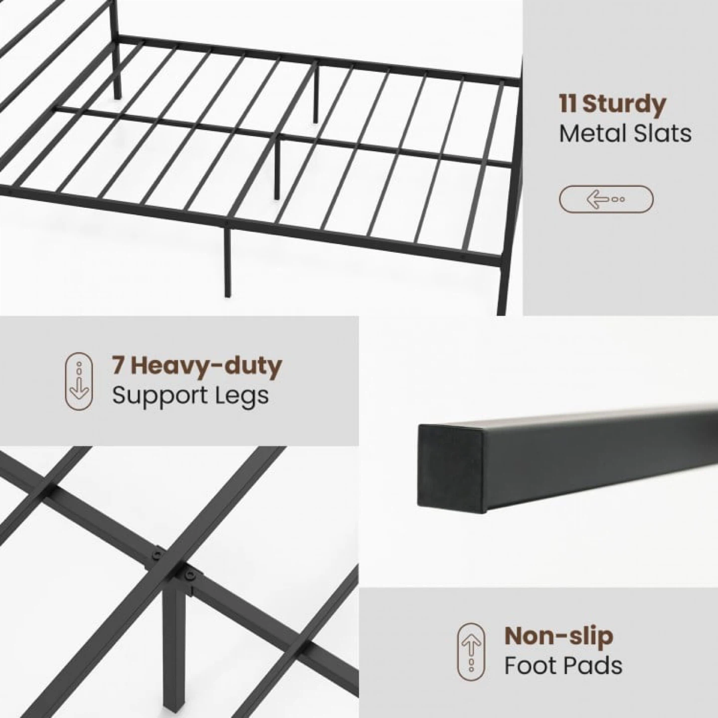 Full Size Canopy Bed Frame - Black Metal - photo 2
