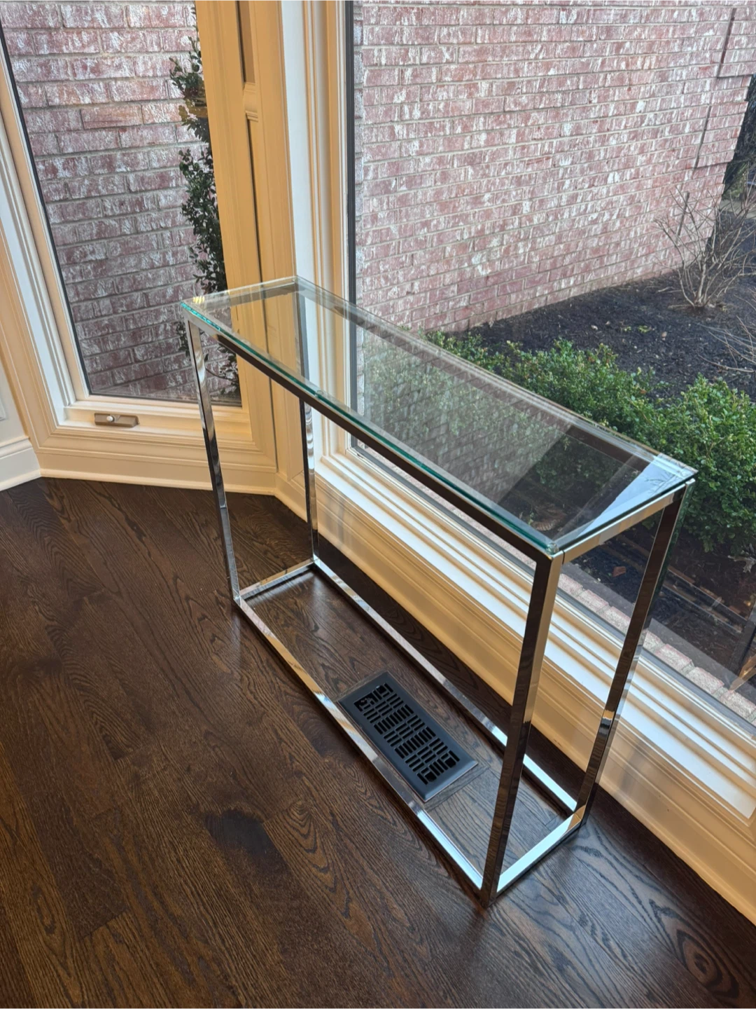 Glass and Chrome Console Table