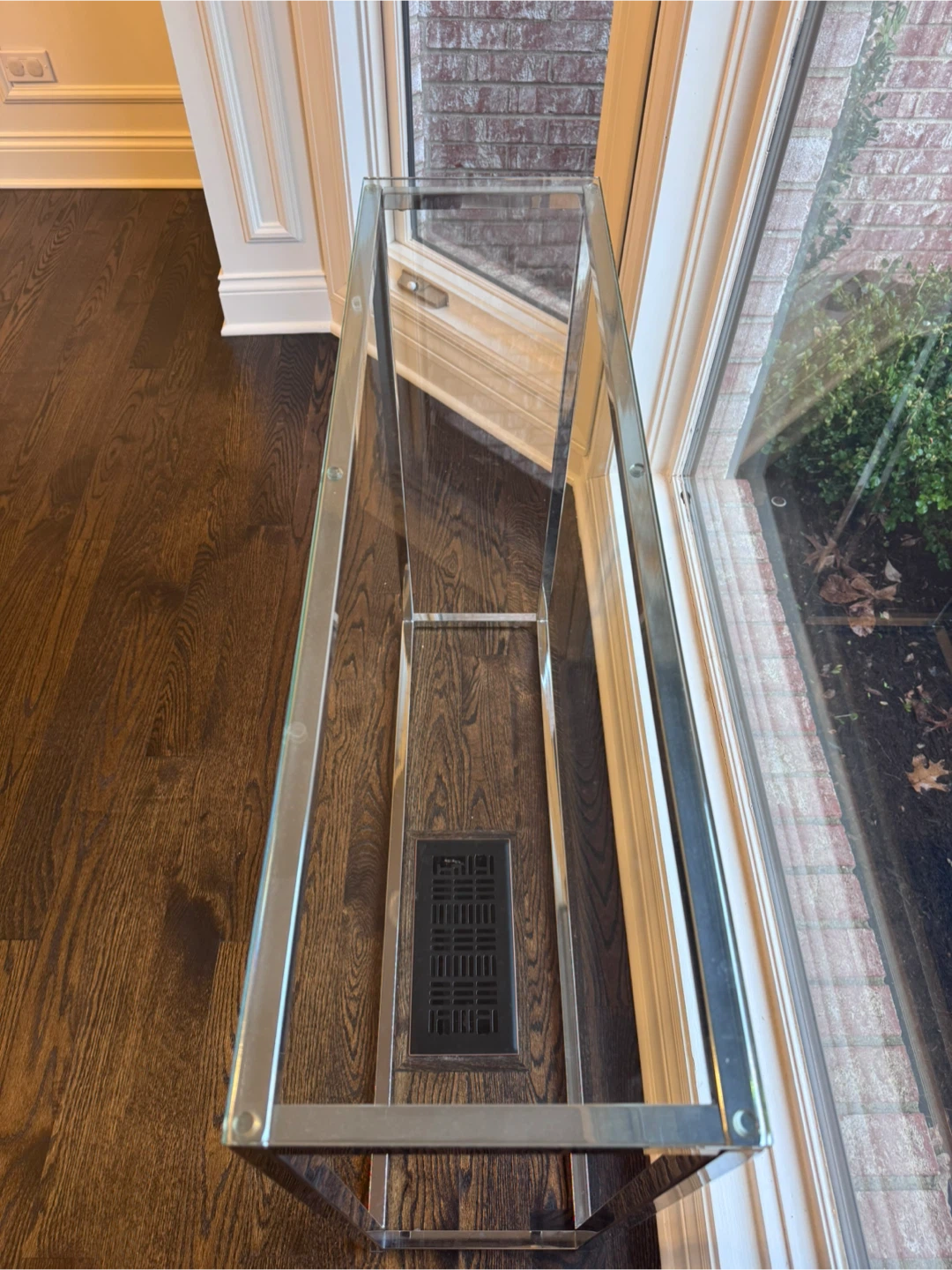Glass and Chrome Console Table - photo 2