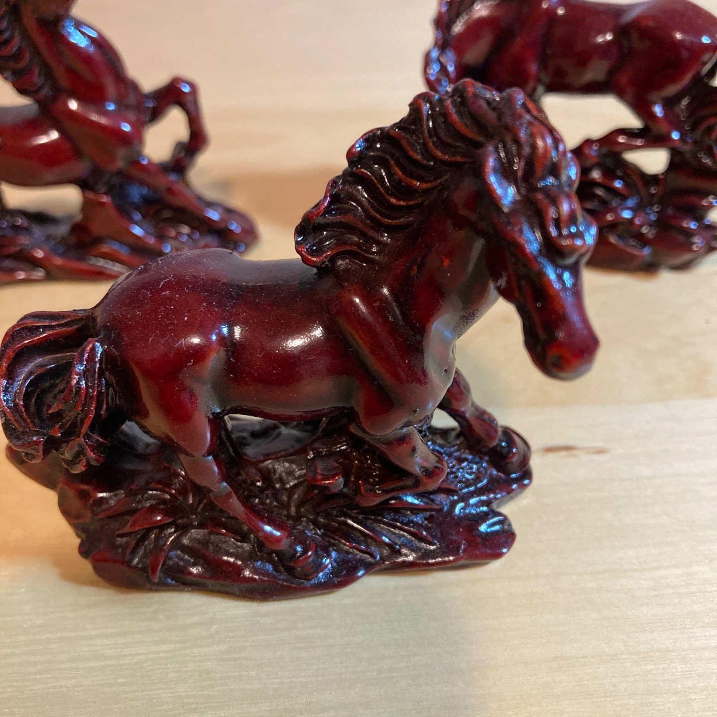 Year of the Horse, Feng shui Set of 3 Red Decorative Horses - photo 4