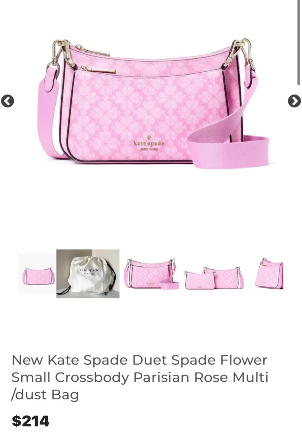 Brand new Kate Spade Duet Spade Flower Crossbody Bag - Pink