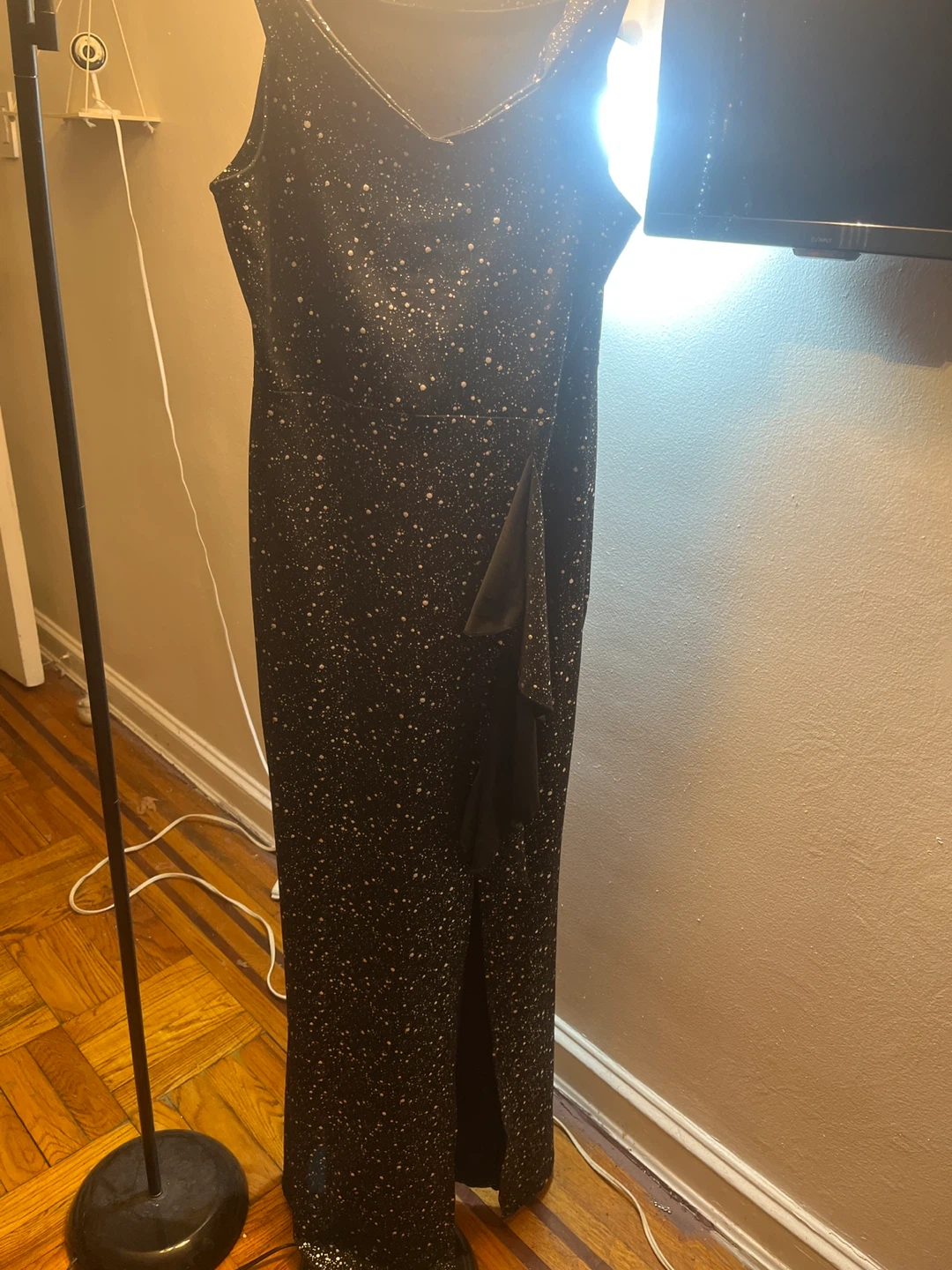Women's Black Sparkle Maxi Dress
