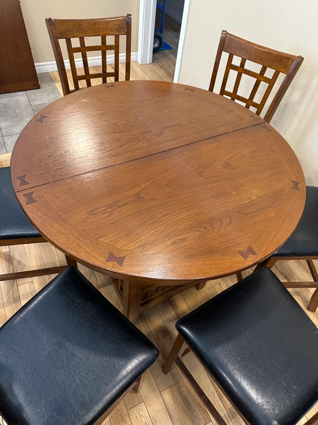 Oak Wood Extendable Counter Height Dining Set (CAN DELIVER) - photo 5