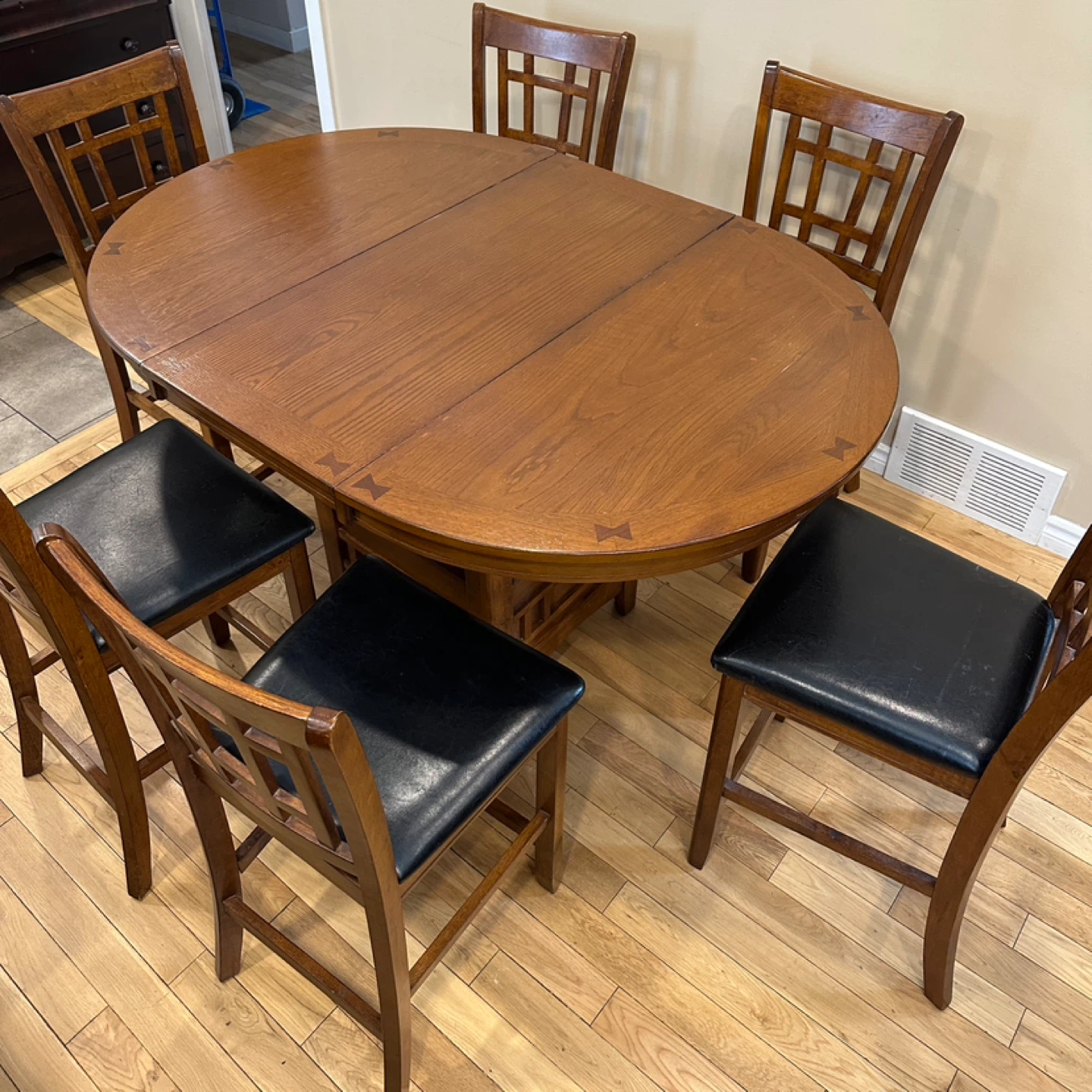 Oak Wood Extendable Counter Height Dining Set (CAN DELIVER) - photo 2