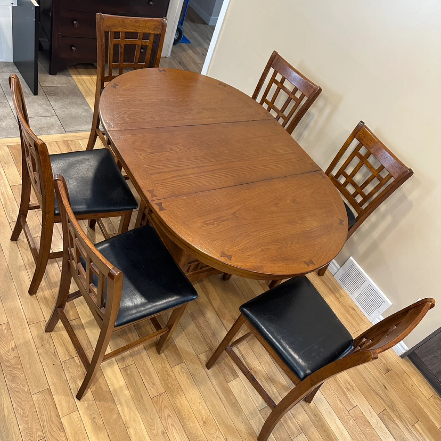 Oak Wood Extendable Counter Height Dining Set (CAN DELIVER) - photo 4