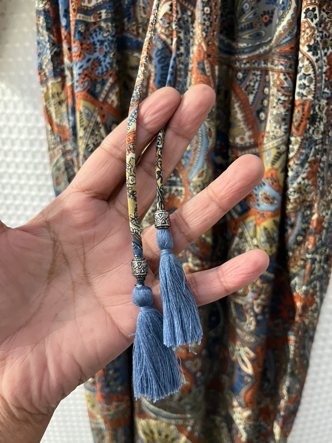 Boho Paisley Maxi Dress with Tassels - photo 4