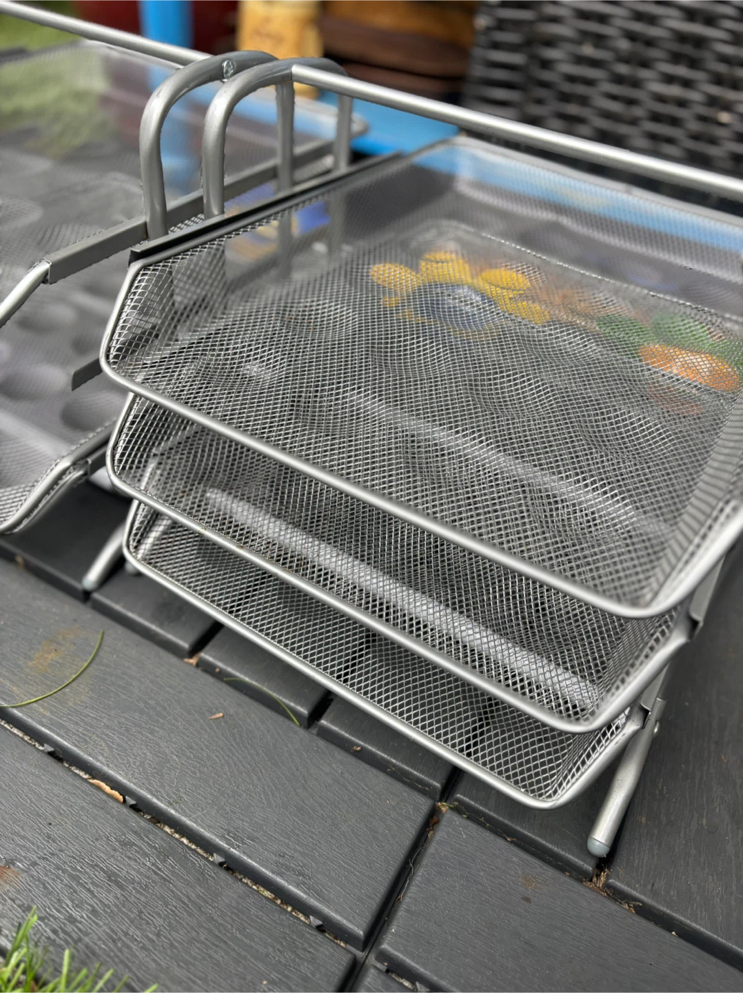 Set of 2 Metal Mesh Desk Organizer Letter Trays • Office Paper - photo 3