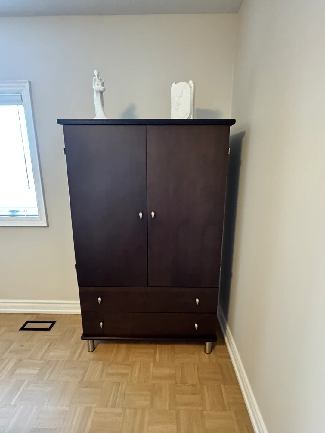 Dark Wood Bedroom Set - Bed Frame, Nightstand & Armoire - photo 5