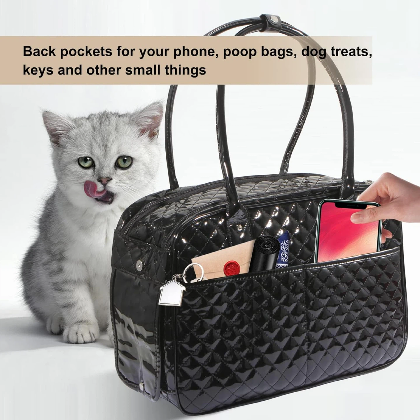 Black dog carrier for small dog - photo 5