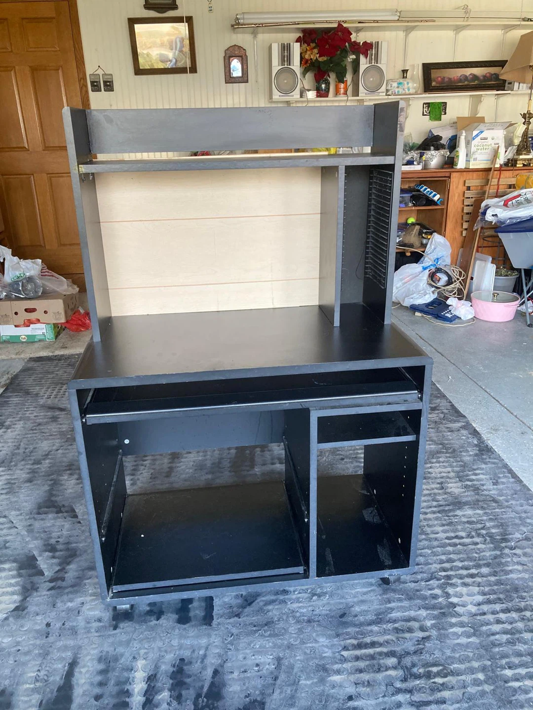 Black Utility Desk with Hutch - photo 5