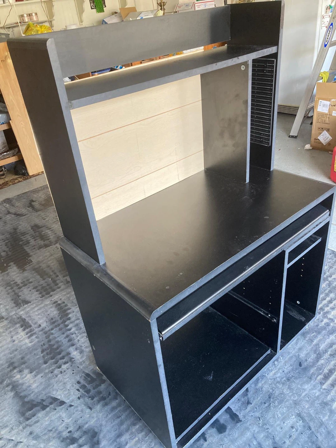 Black Utility Desk with Hutch - photo 4