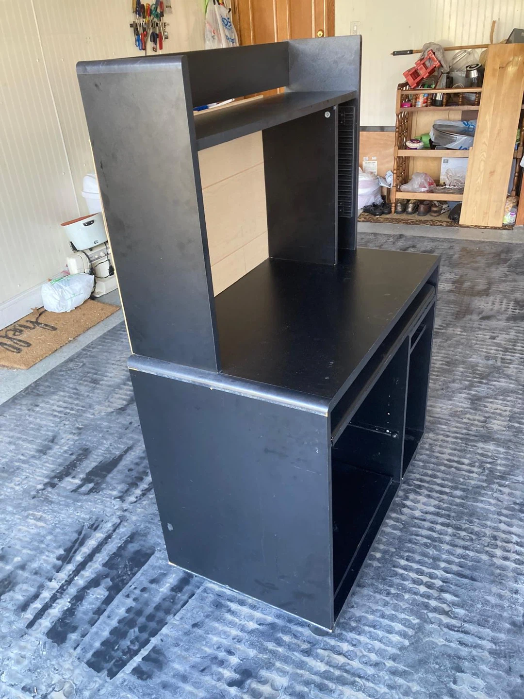 Black Utility Desk with Hutch - photo 2