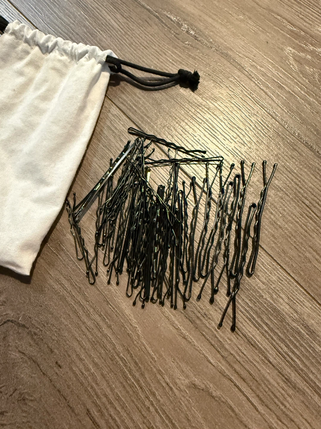 Black Bobby Pins with Pouch