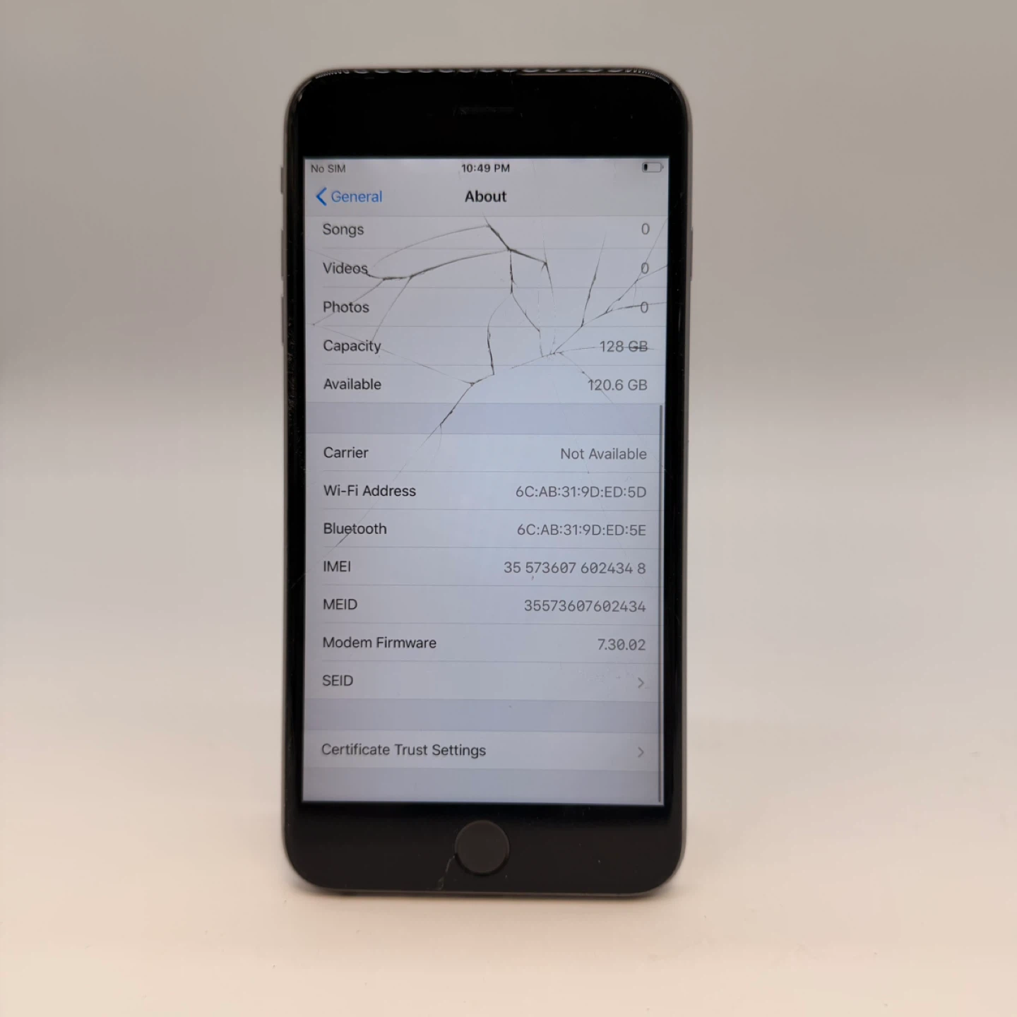 iPhone 6s Plus 128GB – Cracked Screen – Battery Health 96% - photo 3