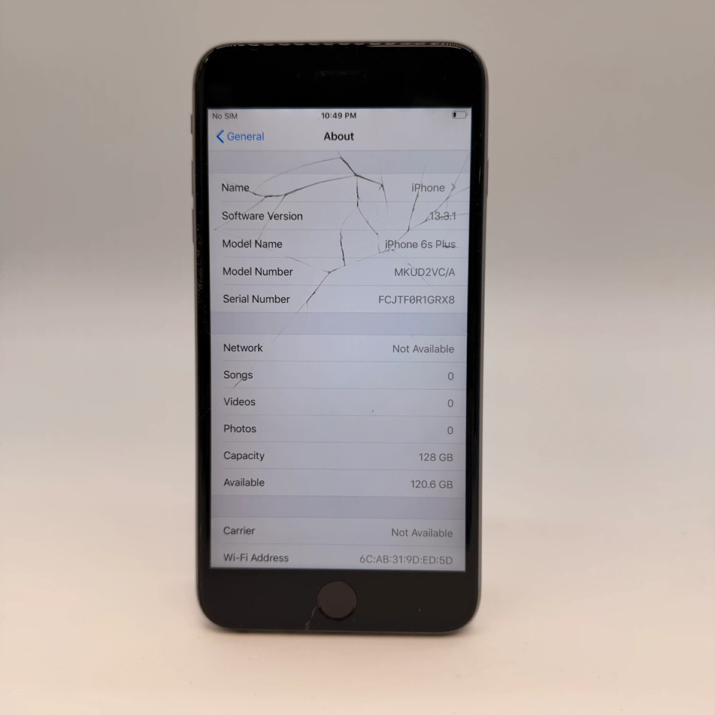 iPhone 6s Plus 128GB – Cracked Screen – Battery Health 96% - photo 2