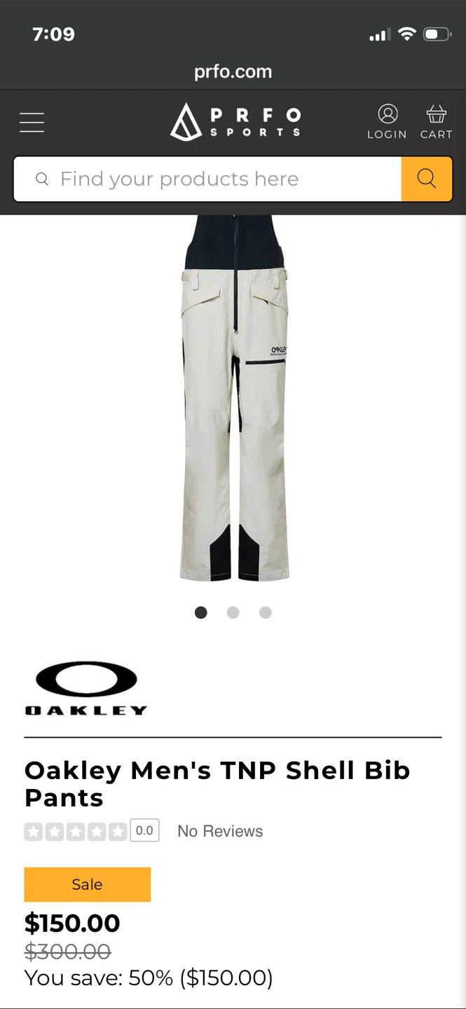 Oakley Men's TNP Shell Bib Ski Snowboard Pants