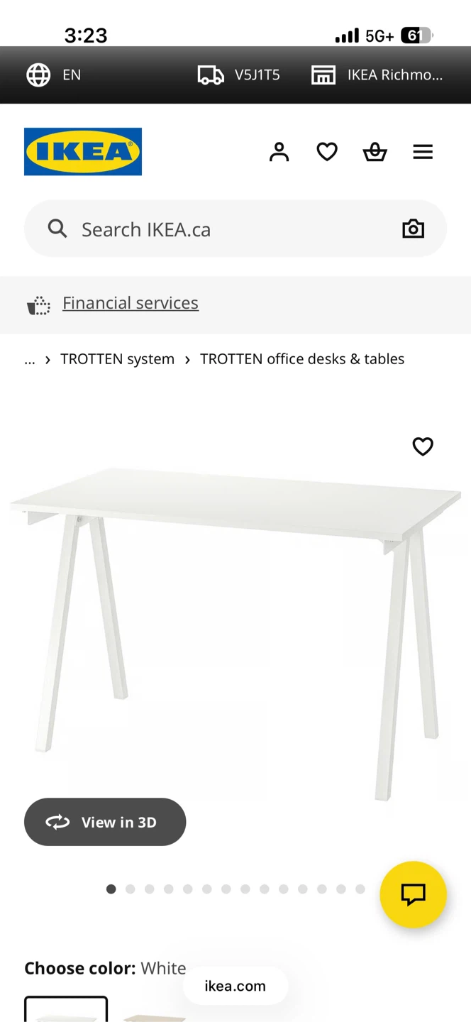 IKEA TROTTEN white desk - photo 3