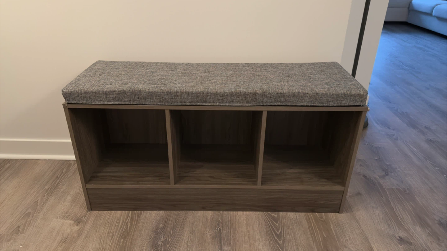 Storage Bench with 3 Cubbies and Cushion - photo 2