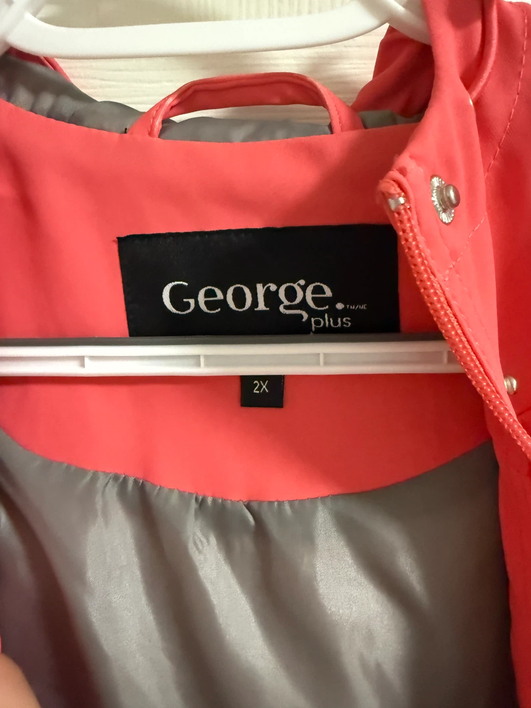 George Plus Women's Coral Hooded Rain Jacket Size 2X - photo 3
