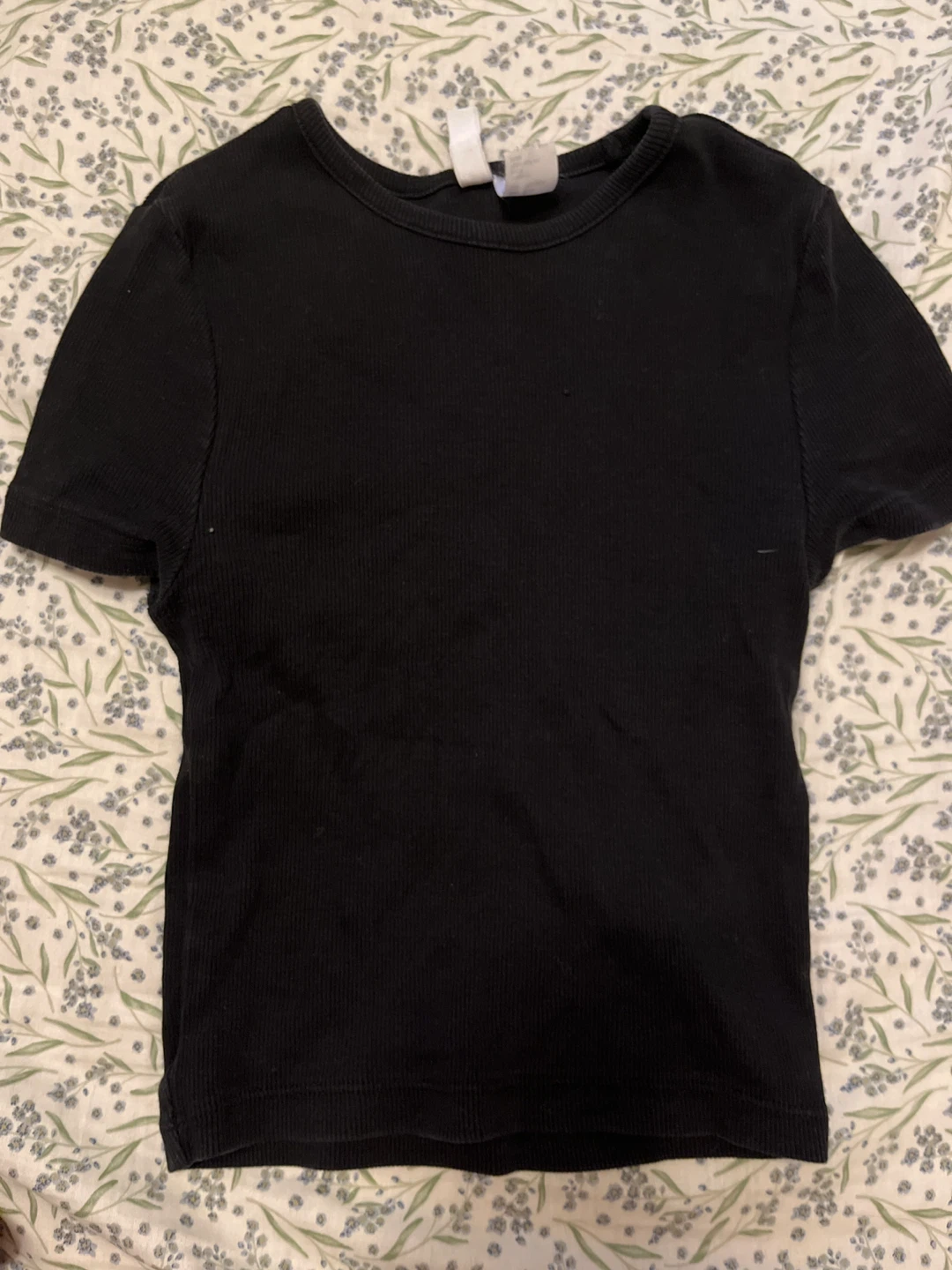 Black Ribbed T-Shirt