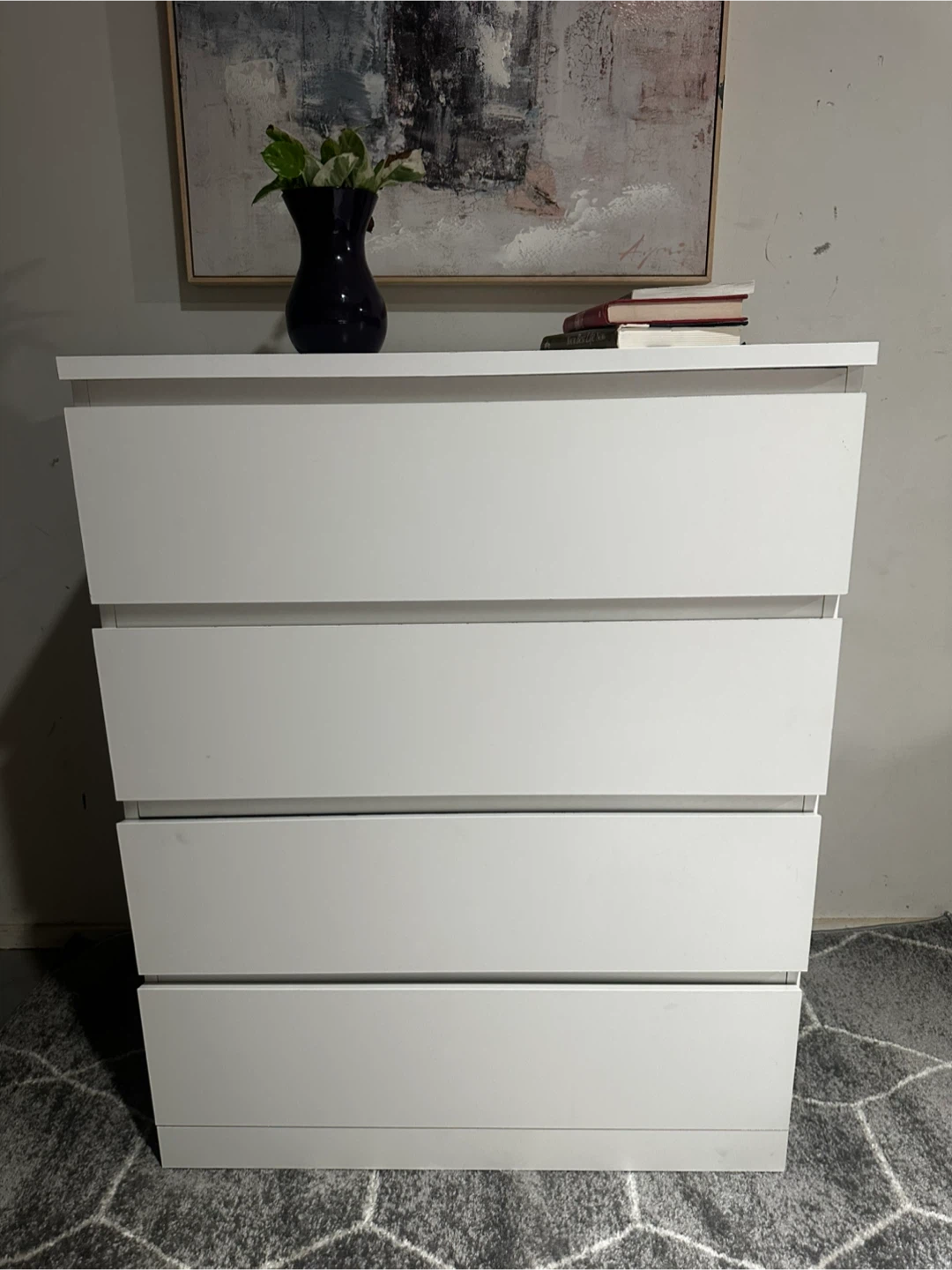 HOMCOM 4-Drawer Chest of Drawers Storage Cabinet - White - photo 3