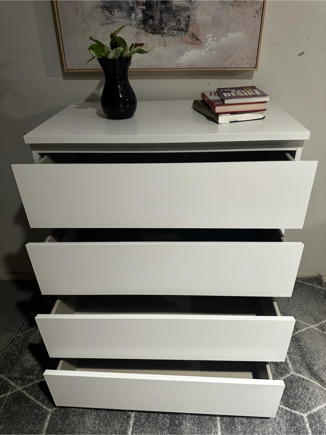 HOMCOM 4-Drawer Chest of Drawers Storage Cabinet - White - photo 2