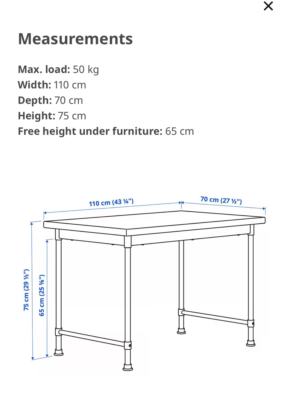 Industrial style IKEA KULLABERG Desk - Pine, 110x70 cm - photo 4