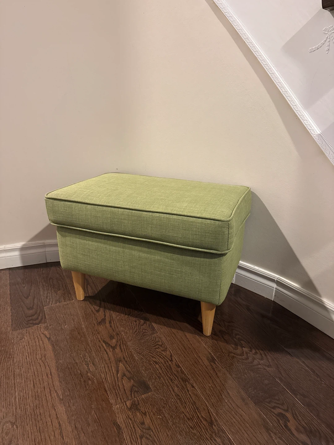 Green Fabric Ottoman Footrest