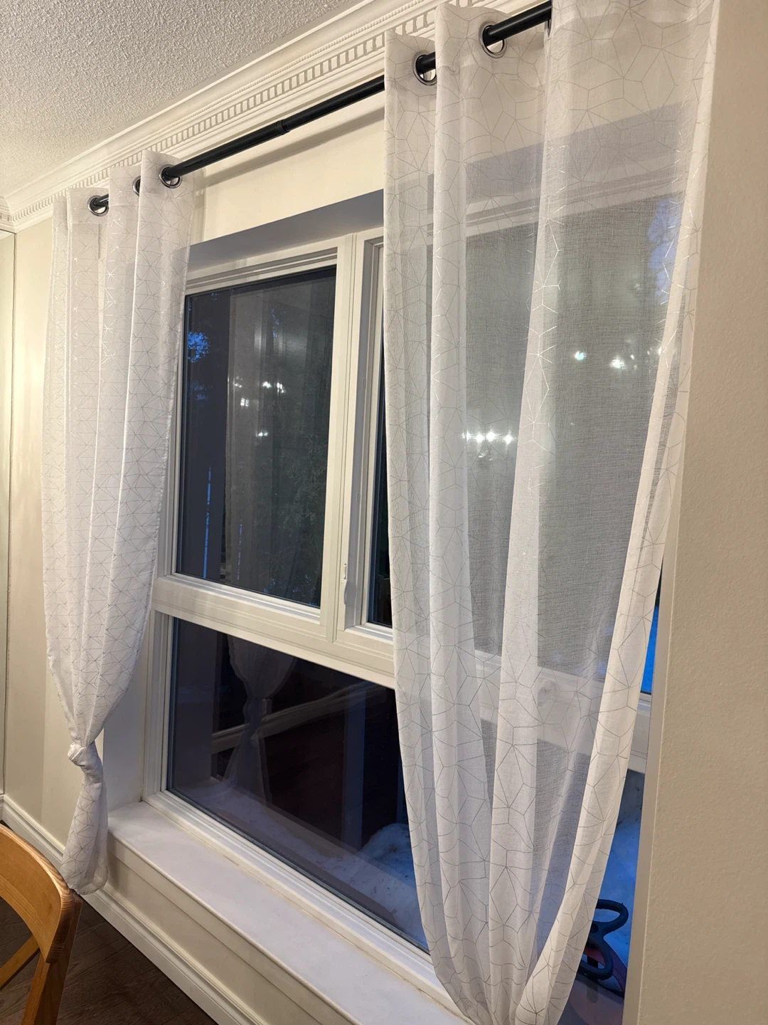 Sheer Geometric Pattern Curtains
