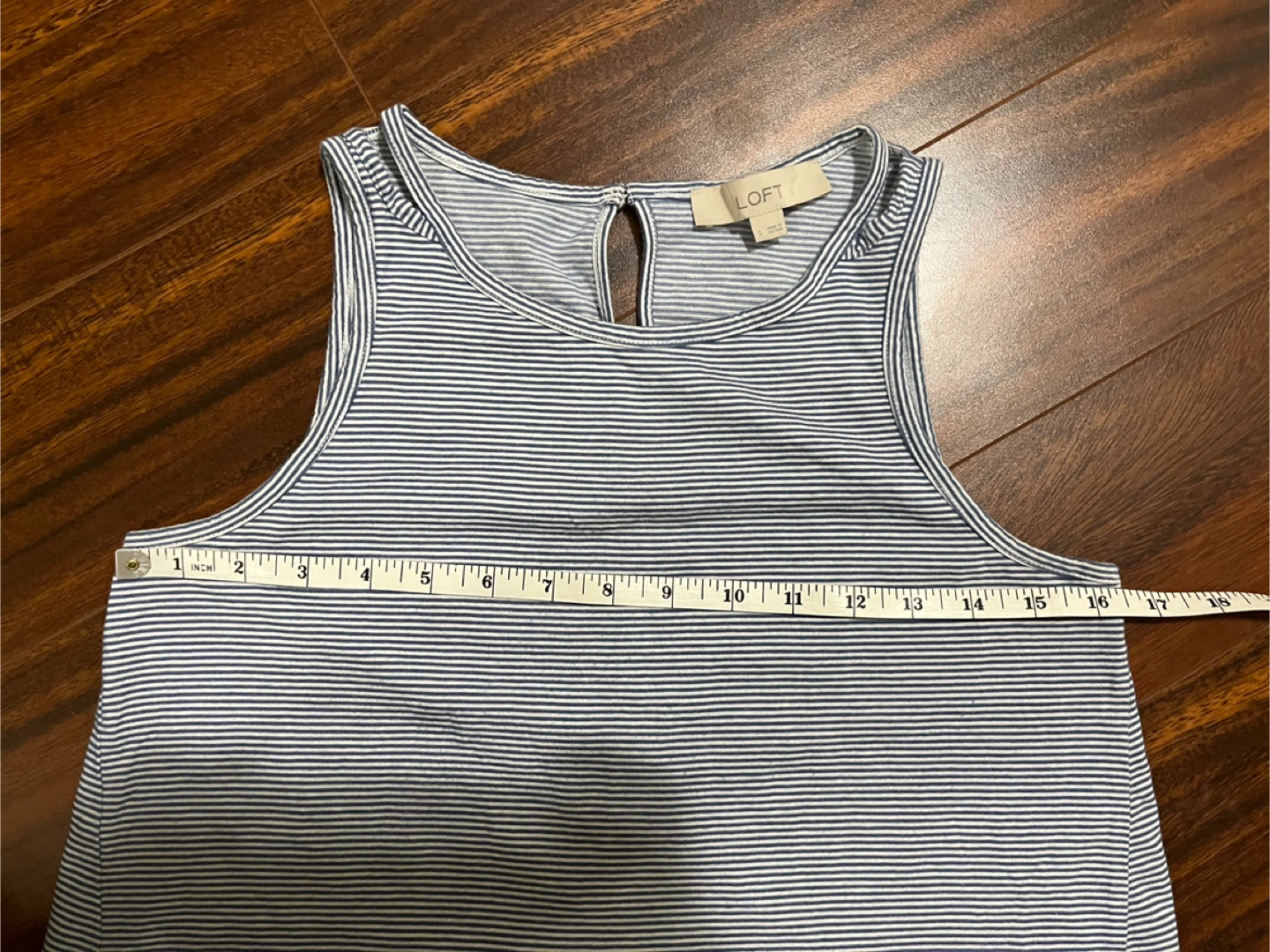Loft women’s small tank top, striped blue white, modal - photo 4