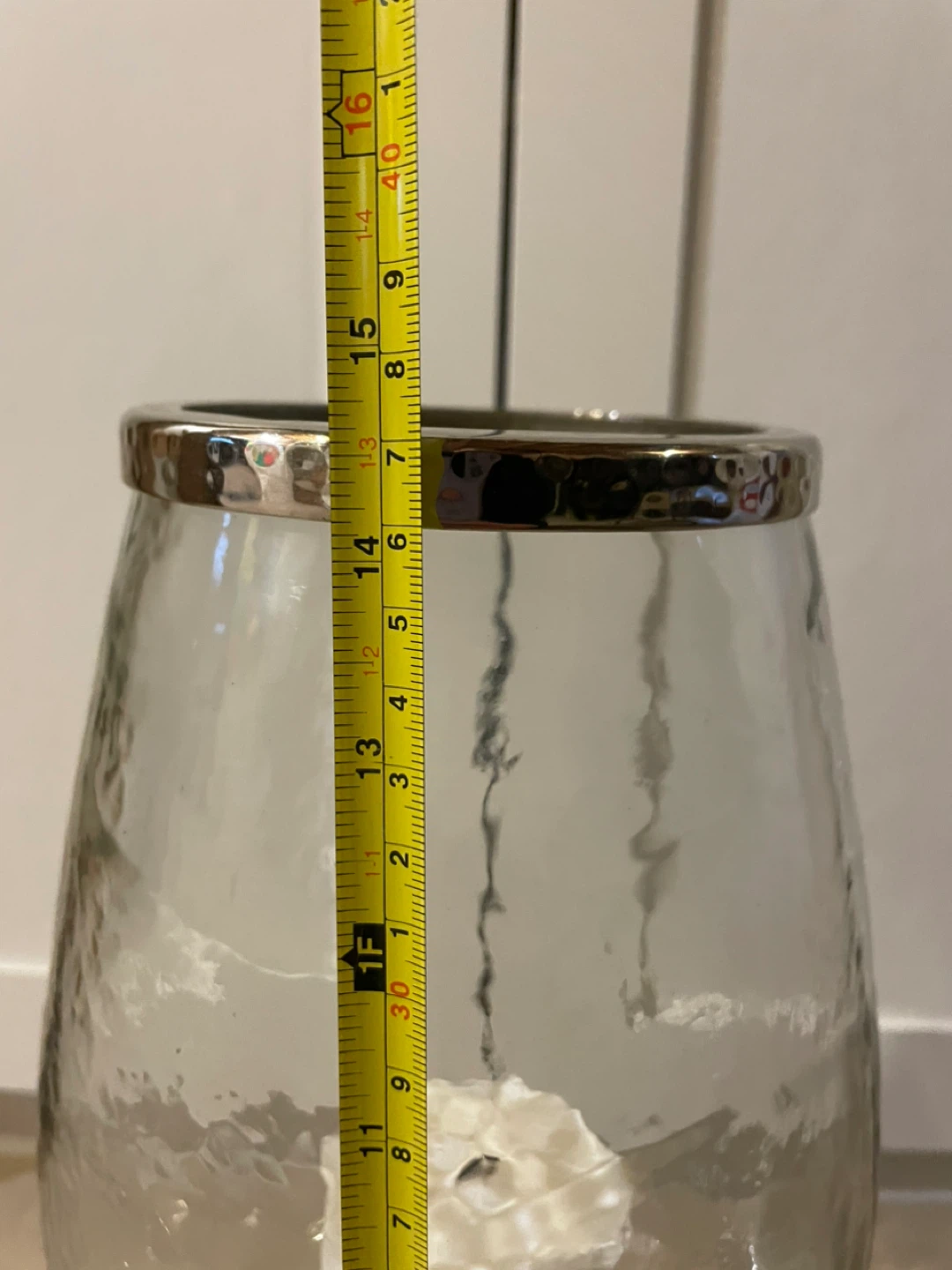 Glass Lantern with Metallic Rim - photo 5