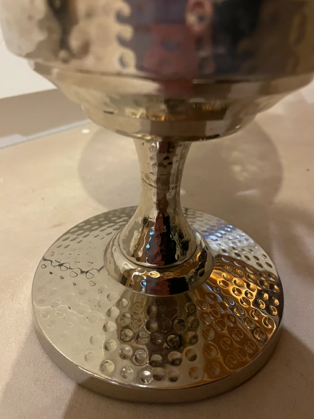 Glass Lantern with Metallic Rim - photo 3