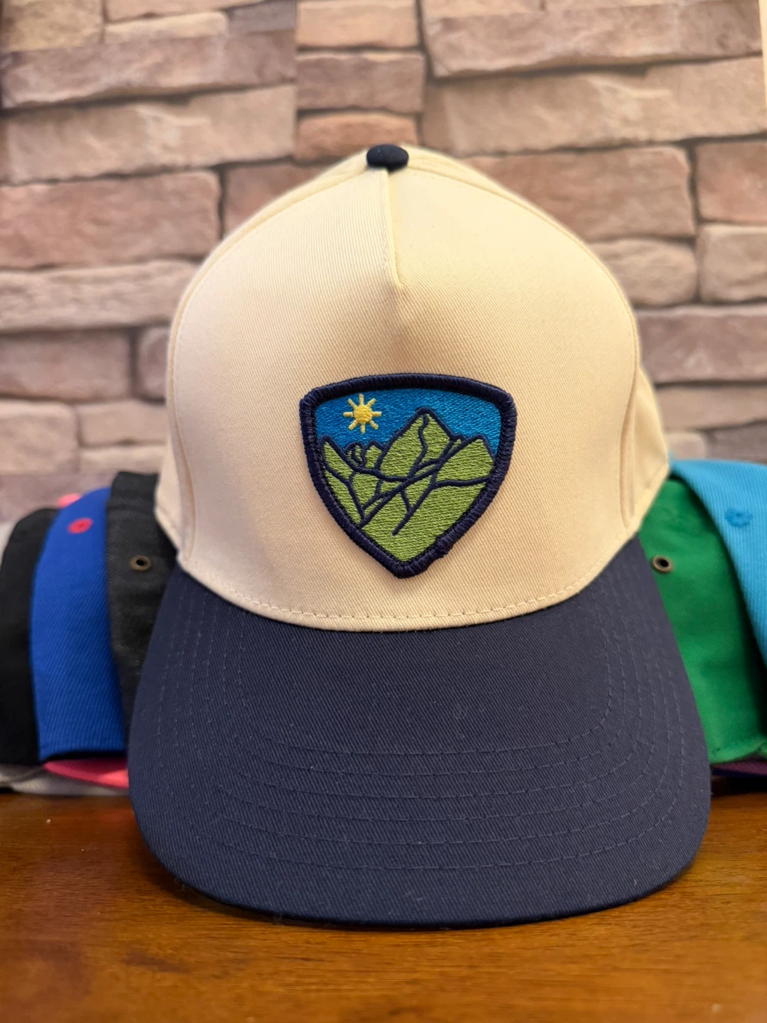Off the Grid Snapback Hat - Cream/Navy