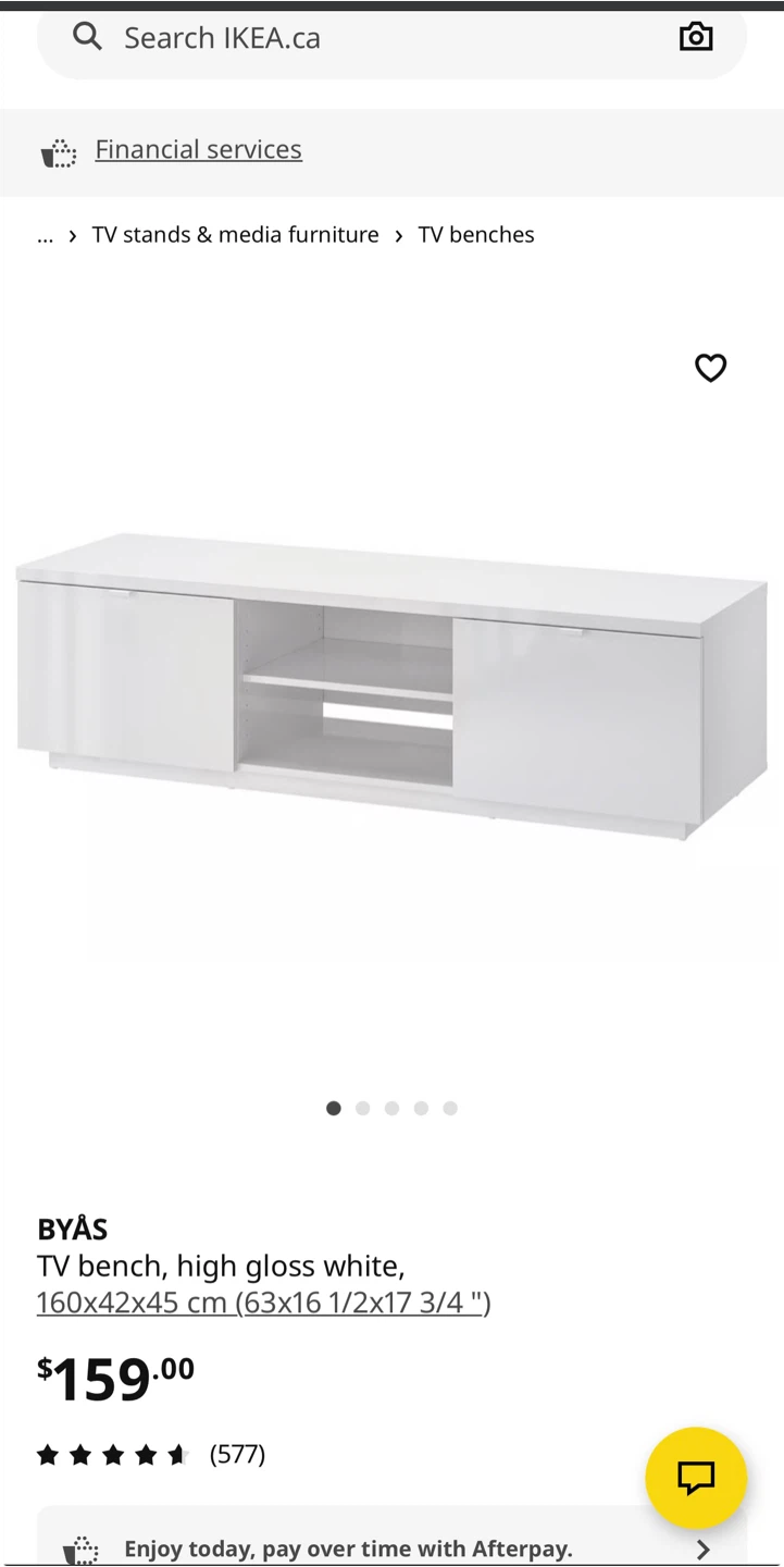 IKEA BYÅS TV Bench - High Gloss White