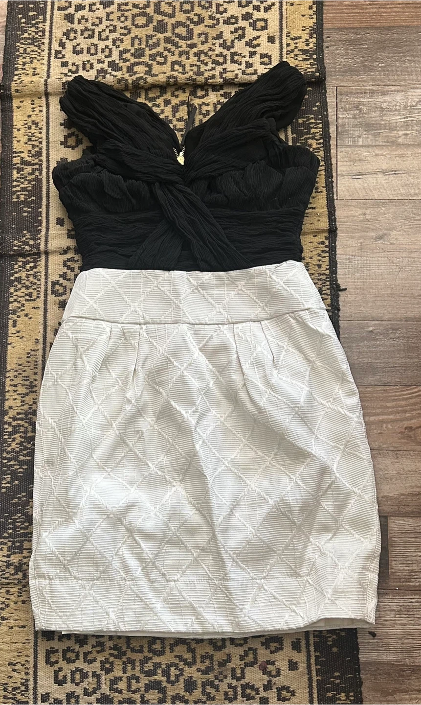 Taylor Petite Black & White Dress Size 4P