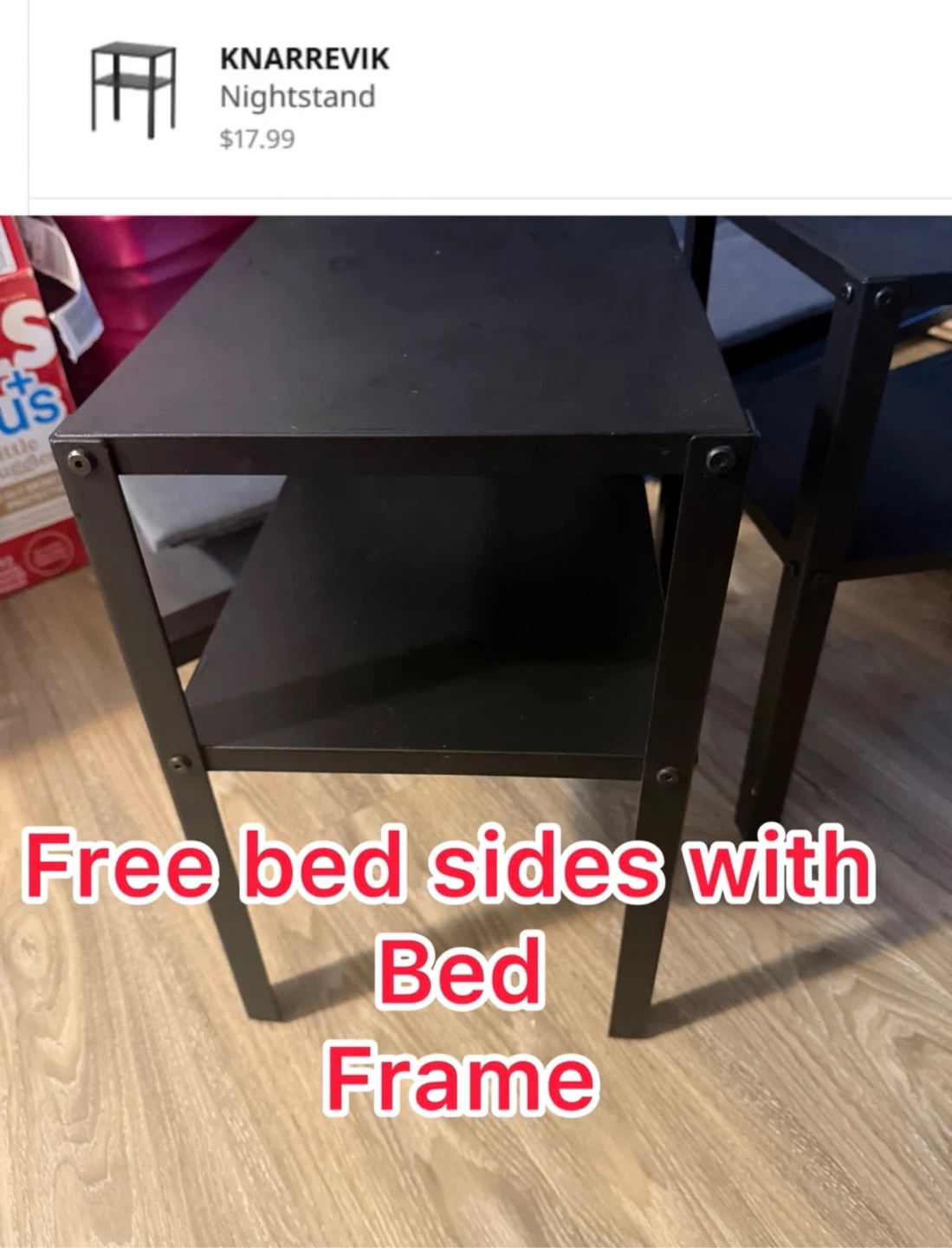Queen IKEA Bed – Excellent Condition + 2 bedside tables included - photo 3
