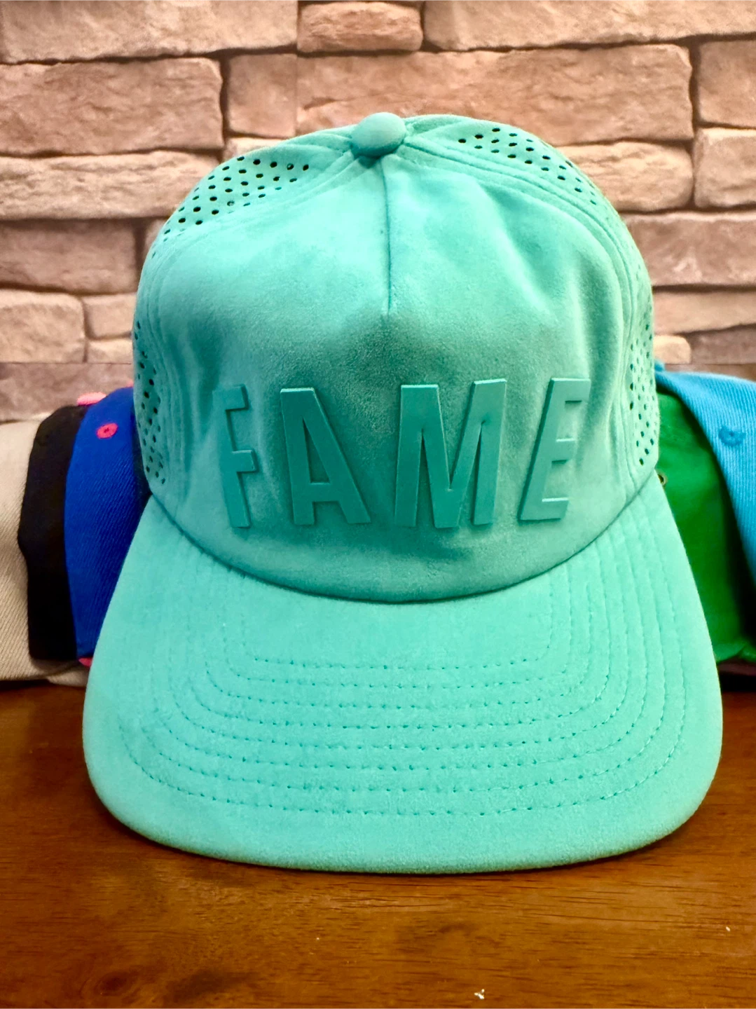 Turquoise FAME Baseball SnapBack Cap
